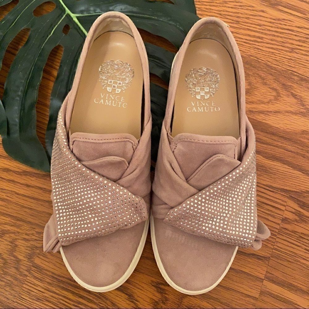 Vince Camuto Pink Barita Studded Slip On Sneakers - Picture 2 of 6